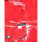 Dolce & Gabbana Red Sleeveless Logo Plaque Vest Jacket 1728,67345645728,Clothing,Dolce & Gabbana,IT58 | 3XL,Jackets - Men - Clothing,Material: 98% Cotton 2% Elastane,Men,Men - Clothing,Preowned / Defect,Red JKT41511-58