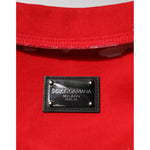Dolce & Gabbana Red Sleeveless Logo Plaque Vest Jacket 1728,67345645728,Clothing,Dolce & Gabbana,IT58 | 3XL,Jackets - Men - Clothing,Material: 98% Cotton 2% Elastane,Men,Men - Clothing,Preowned / Defect,Red JKT41511-58