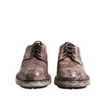 Dolce & Gabbana Brown Leather Distressed Brogue Lace Up Shoes MV7378-40