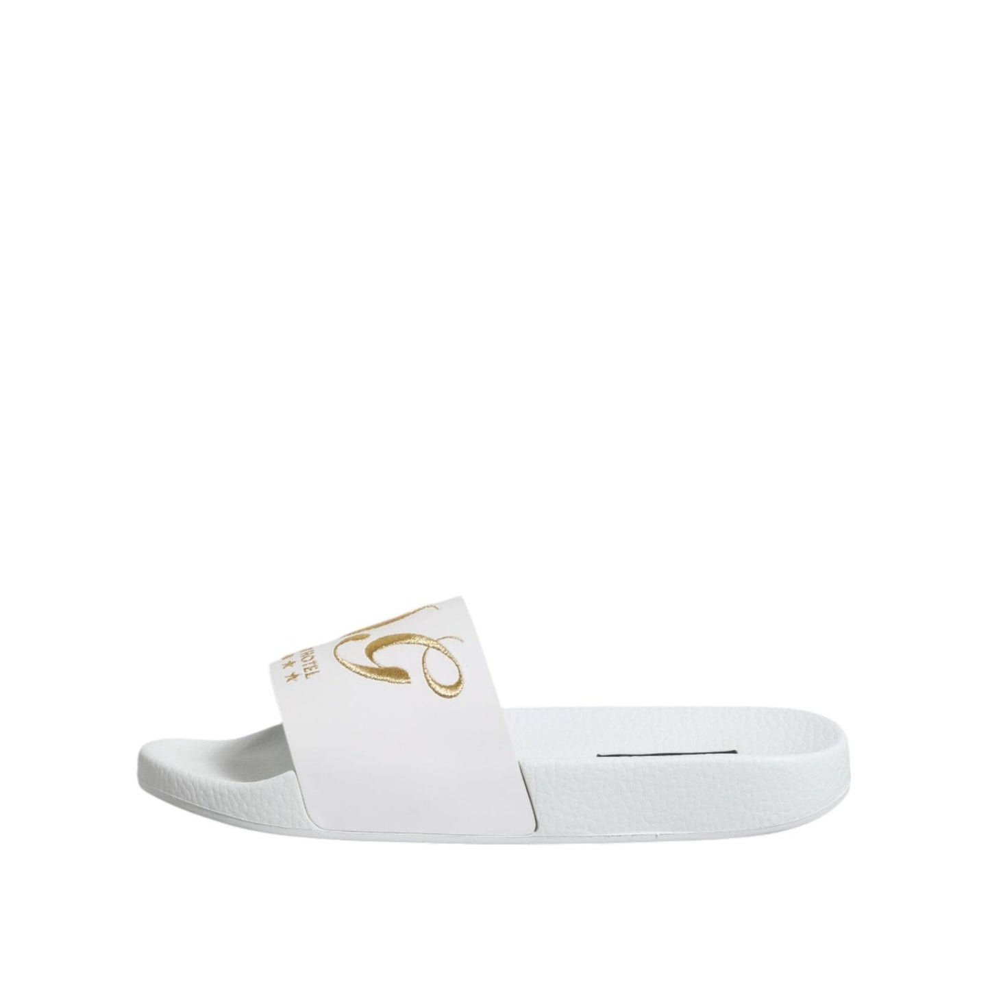 Dolce & Gabbana White Leather Slides Sandals Beachwear Shoes MV7388-39