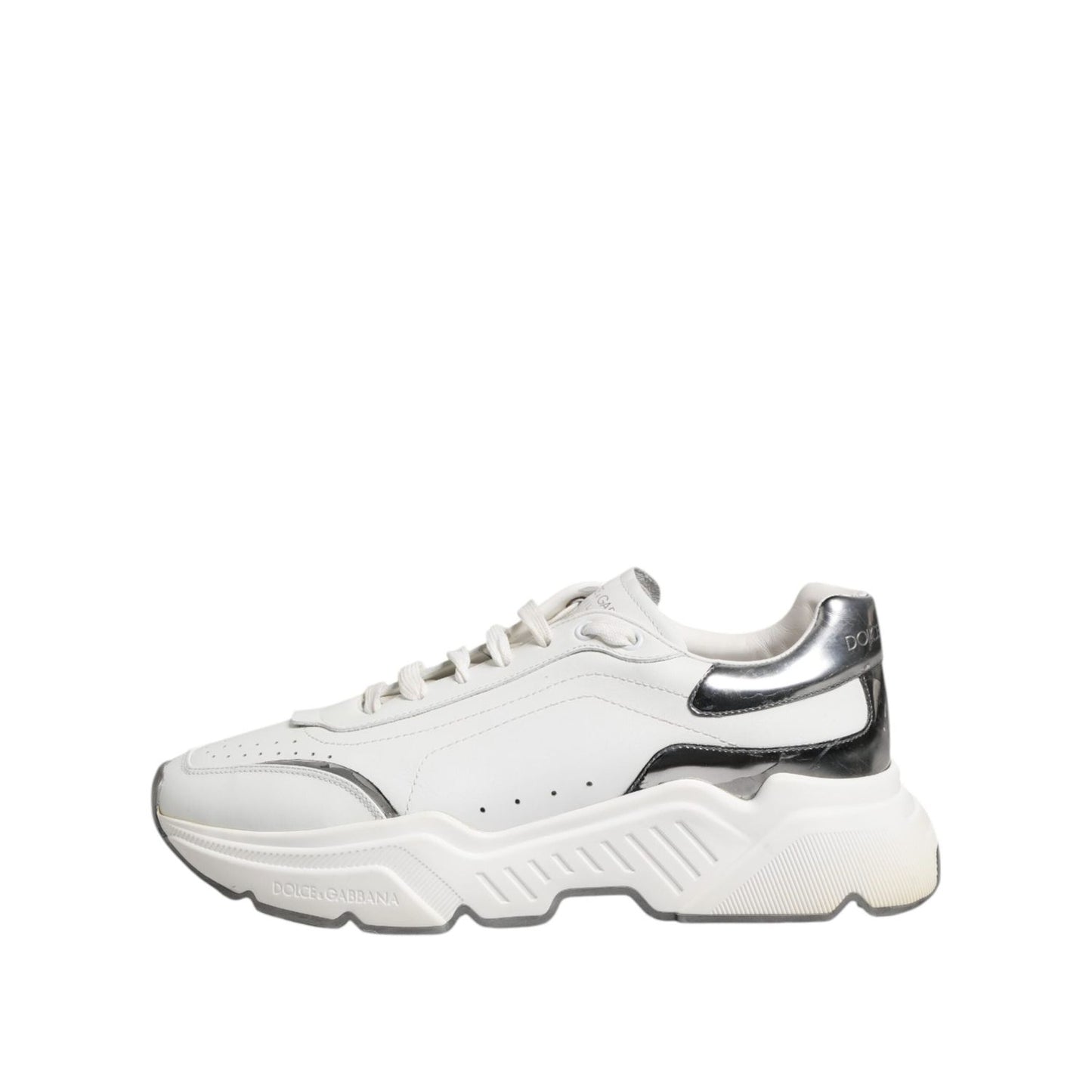 Dolce & Gabbana White Daymaster Leather Low Top Sneakers Shoes MV7427-43