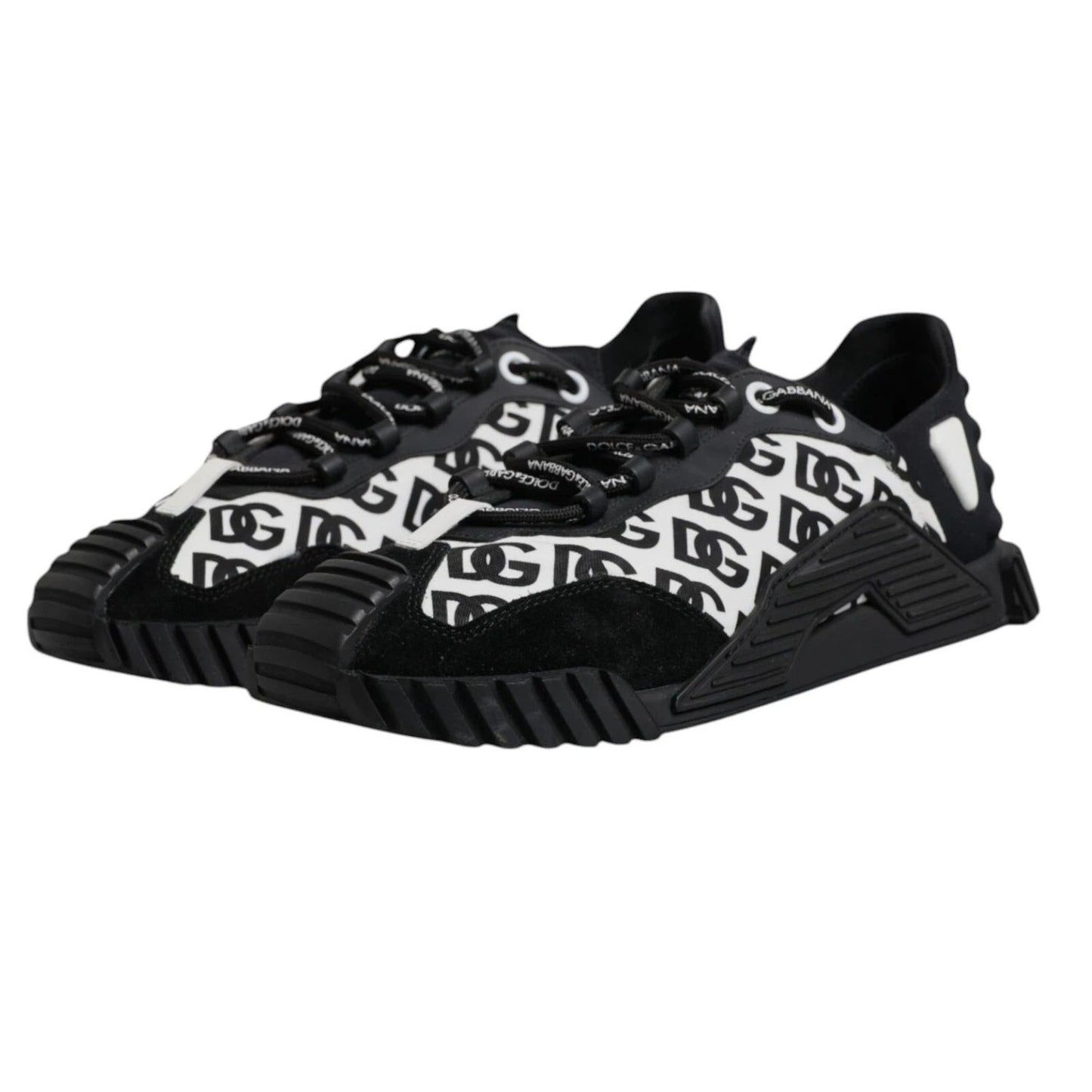 Dolce & Gabbana Black Logo Lace Up Low Top NS1 Sneakers MV7208-44