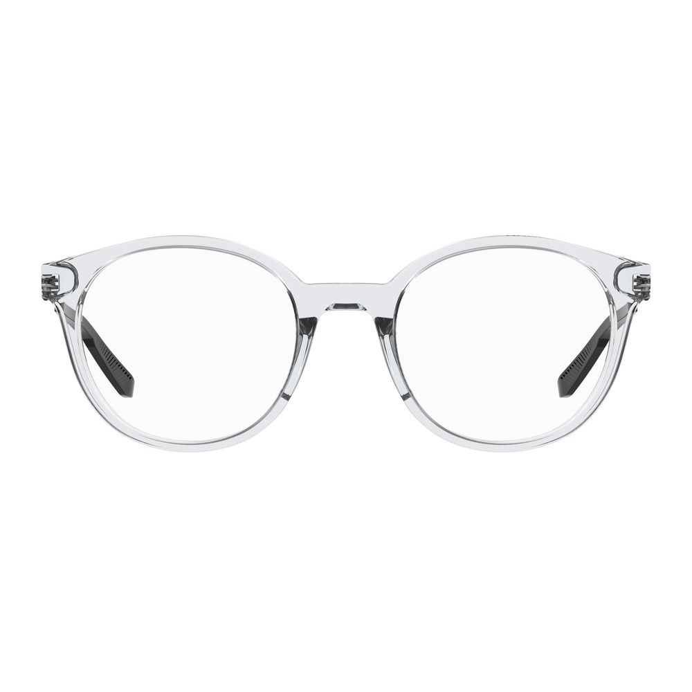 Under Armour Transparent Acetate Frames with clear lenses and black temples, size 50/20/140mm.