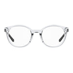 Under Armour Transparent Acetate Frames with clear lenses and black temples, size 50/20/140mm.
