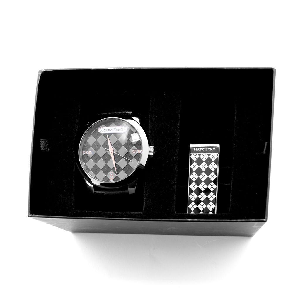 Marc Ecko Black Leather Watch MEE11591G1AC