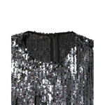 Dolce & Gabbana Black Sequined Long Sleeves Midi A-line Dress DR81823-40
