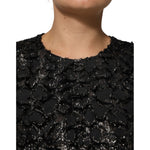 Dolce & Gabbana Black Sequin Bouclé Tweed Sheath Dress DR81827-36