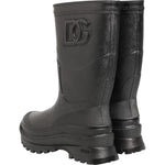 Dolce & Gabbana Metallic Black Pull On Rain Boots Men Shoes MV7884-41