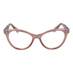 Polaroid Pink Women Glasses Frame in rose cellulose propionate, full-rim cat eye style with 52-10-145 size dimensions.