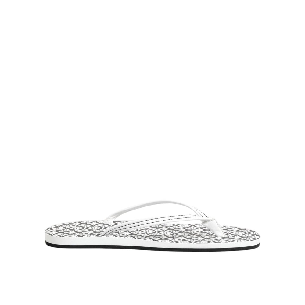 Dolce & Gabbana Black White Logo Beachwear Flats Slipper Shoes MV7896-44