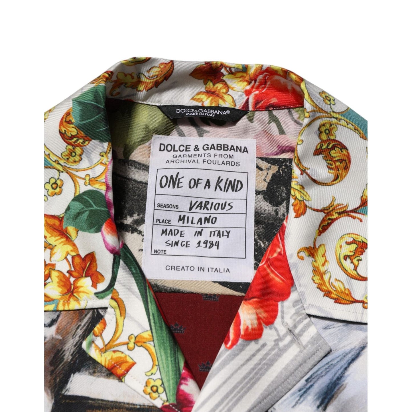 Dolce & Gabbana Multicolor Shell Print Hawaii Casual Shirt TSH90793-39