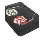 Dolce & Gabbana Black Leather #DGFAMILY Embellished Men Clutch Pouch Bag BAG4655