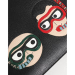 Dolce & Gabbana Black Leather #DGFAMILY Embellished Men Clutch Pouch Bag BAG4655