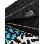 Dolce & Gabbana Multicolor Printed Nylon Logo Plaque Men Clutch Pouch Bag BAG4658