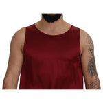 Dolce & Gabbana Red Round Neck Sleeveless Silk T-shirt TSH7959-50