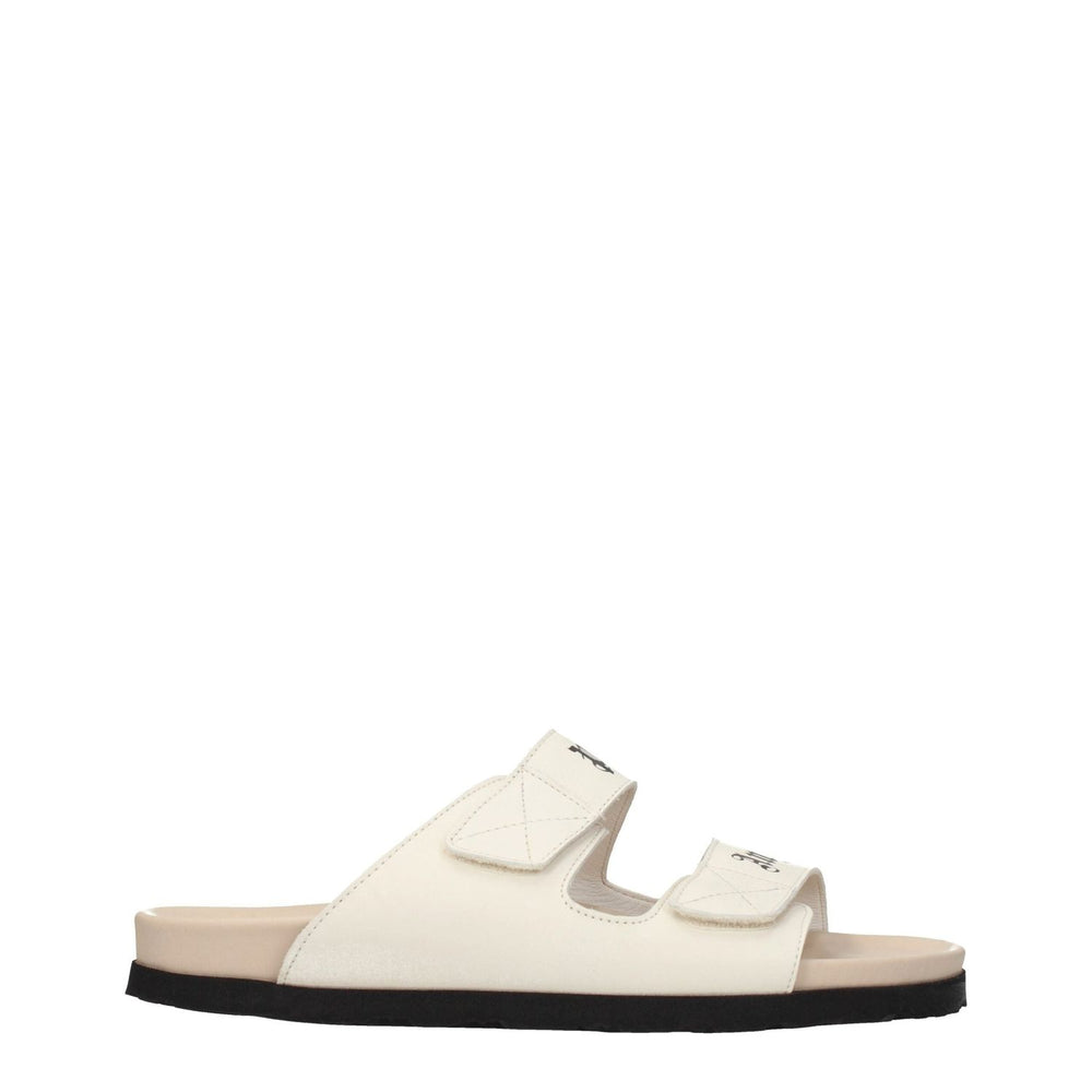 Palm Angels Beige Leather Slippers Sandals PA-8547288940809-EU40/US7