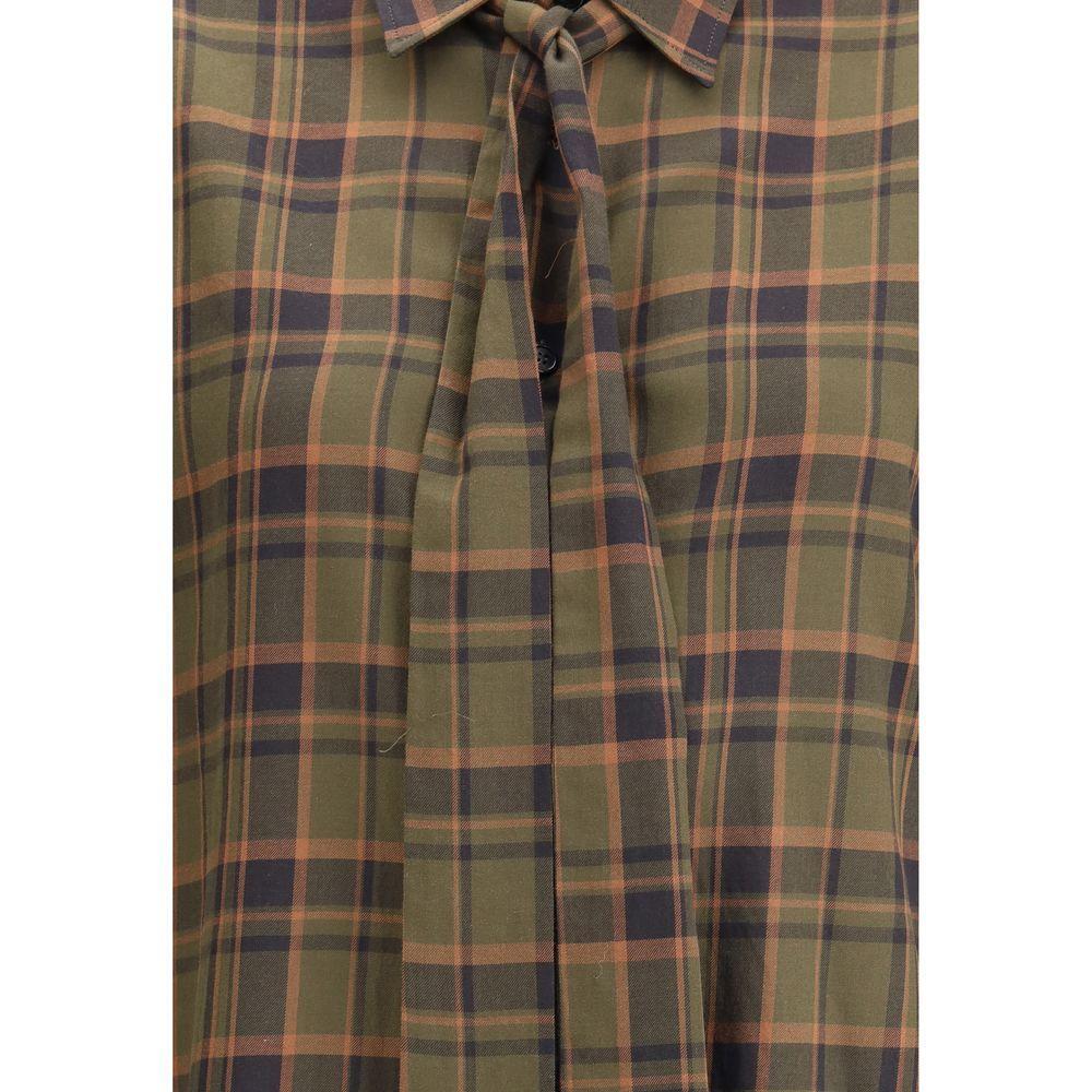 Saint Laurent Cassandre check lavallière Shirt SA-838890Y33IA2883-L