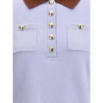 Self-Portrait Contrast collar Sweater SE-AW25021TBLBLUE-M