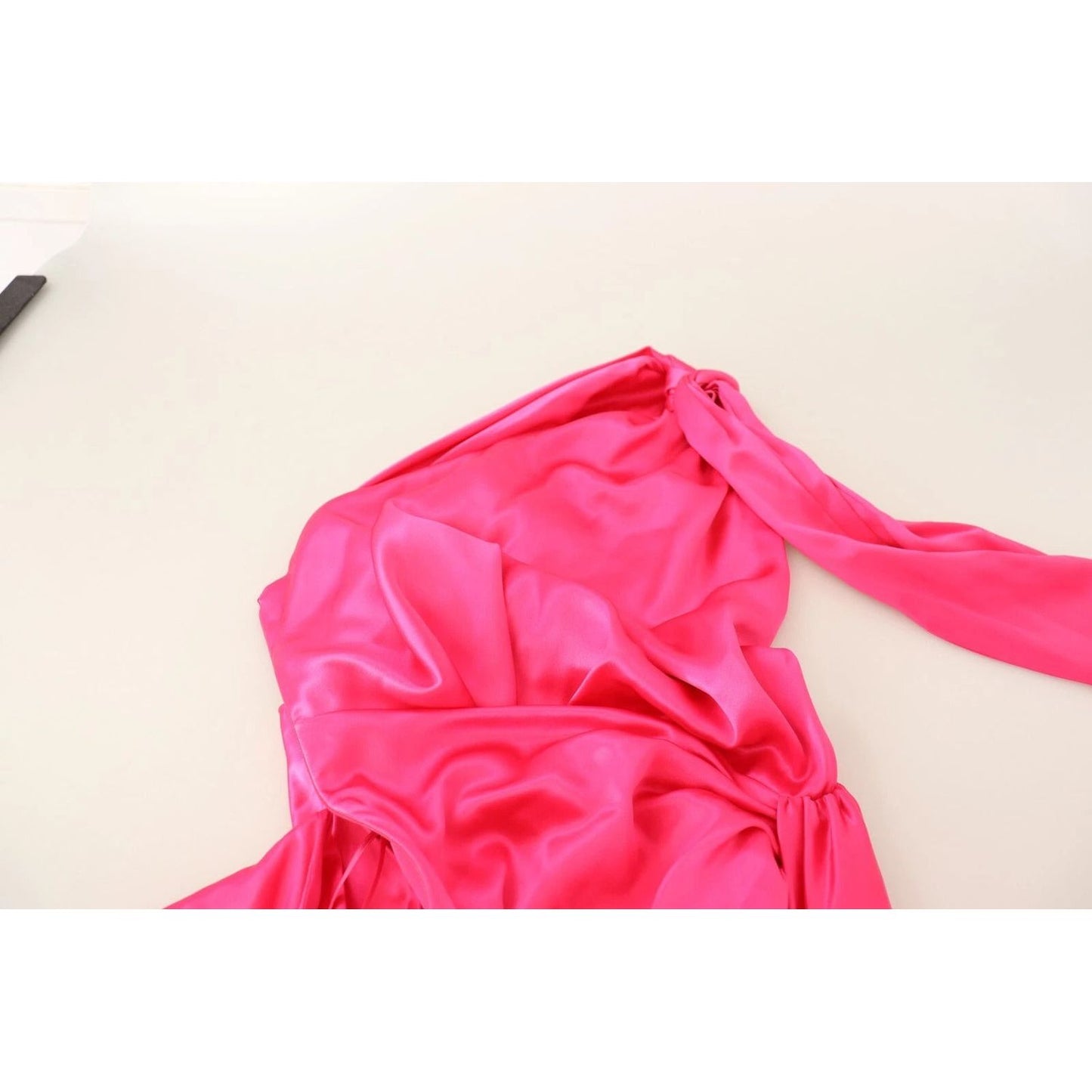 Dolce & Gabbana Pink Sheath Silk Bow Open Shoulder Dress DR28224-38