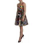 Dolce & Gabbana Multicolor Poplin Floral Mini Flared Dress DR28703-46