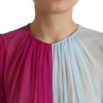 Dolce & Gabbana Light Blue Silk Two Tone Midi Dress DR28944/DR28945-40