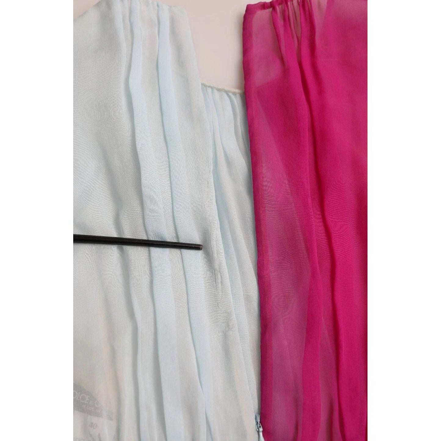 Dolce & Gabbana Light Blue Silk Two Tone Midi Dress DR28944/DR28945-40
