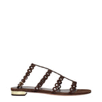 Aquazzura Brown Leather Flat Sandals AQ-15269114937609-EU38/US8