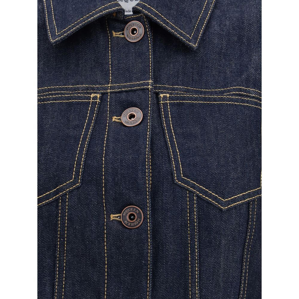 Alexander McQueen Denim Jacket with pointed shoulders