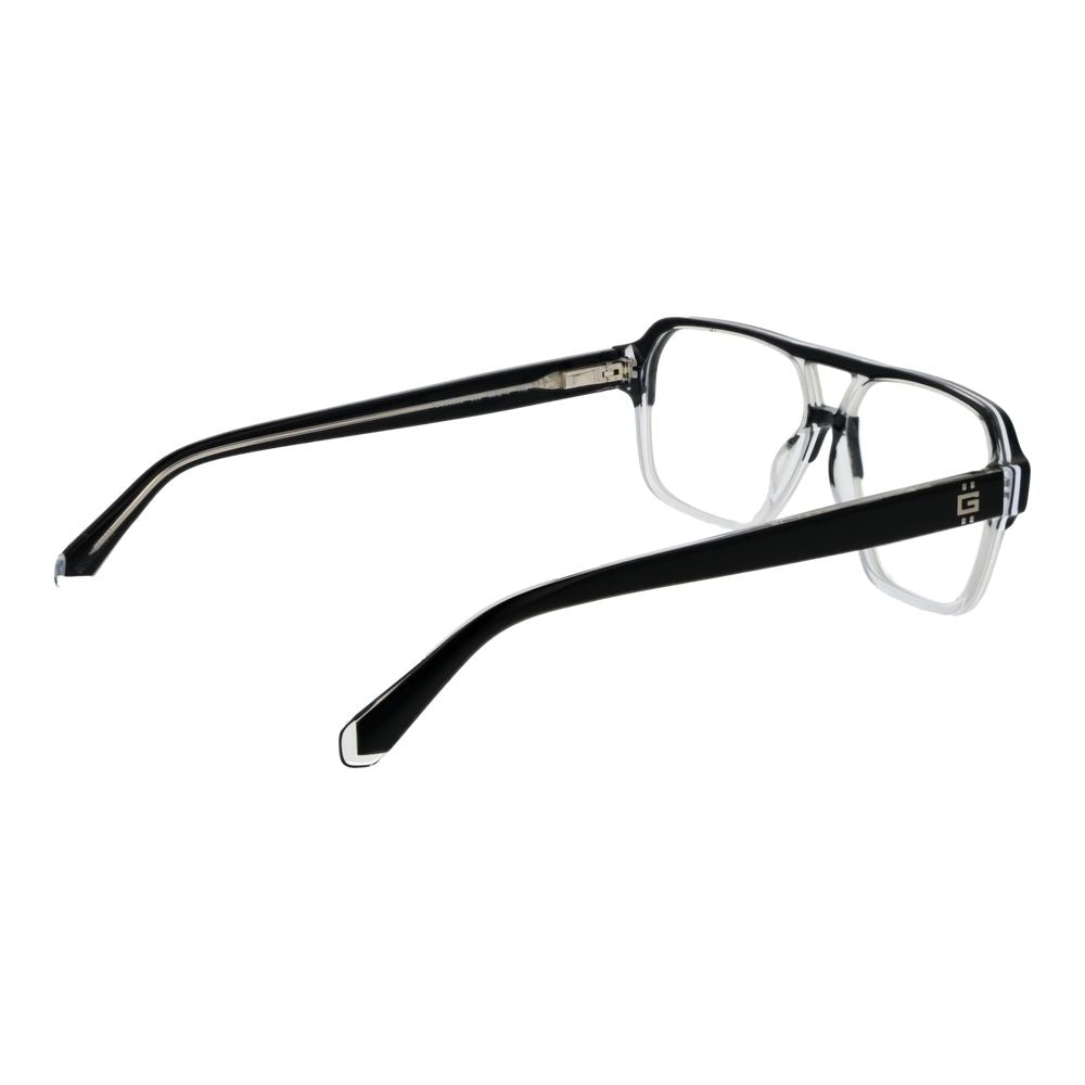 Side view of Guess Black Acetate Glasses (Frames) in full-rim aviator style with spring hinge and branded case included.