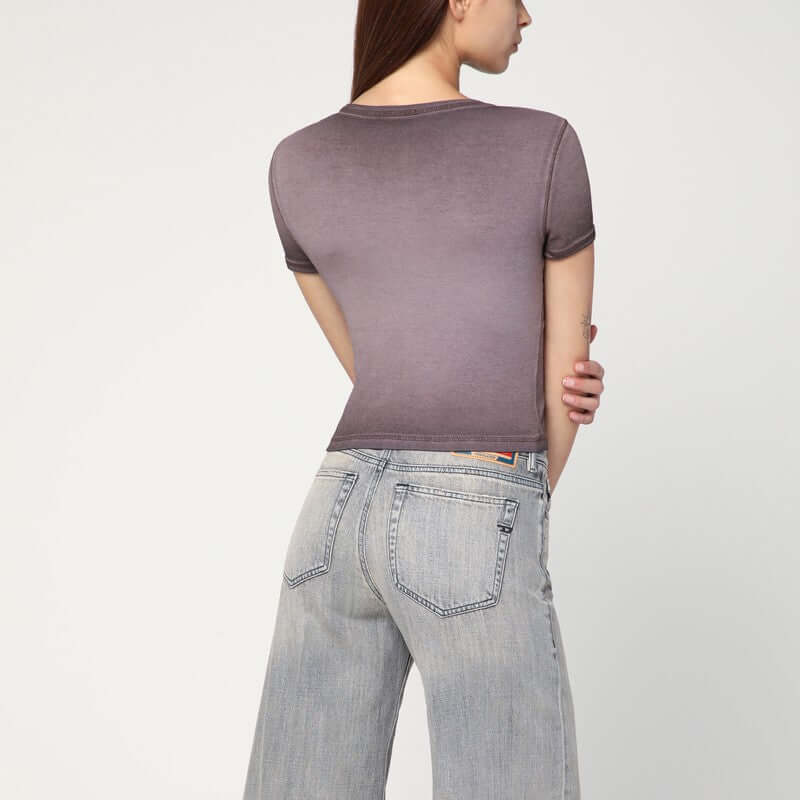 Diesel T-Ele T-shirt in washed purple stretch cotton A128360SQAD/R_DIESE-7FG_323