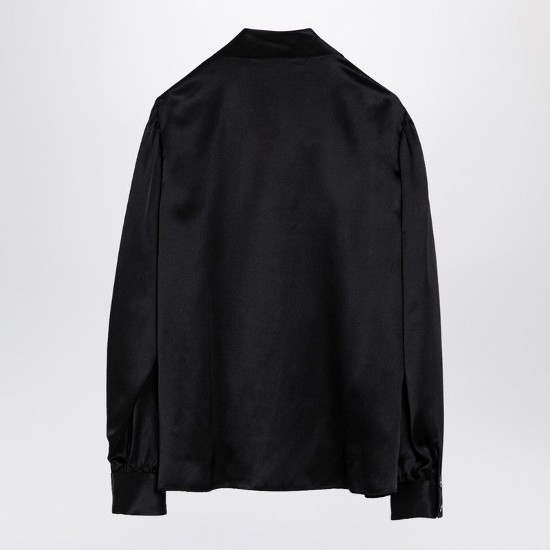 Alessandra Rich Alessandra Rich Black silk shirt with bow Fall - Winter 2024,LDin,Women,Women > Clothing,Women > Clothing > Shirts,Yes Eu FABX3812F4376/P_ALESS-0900_102