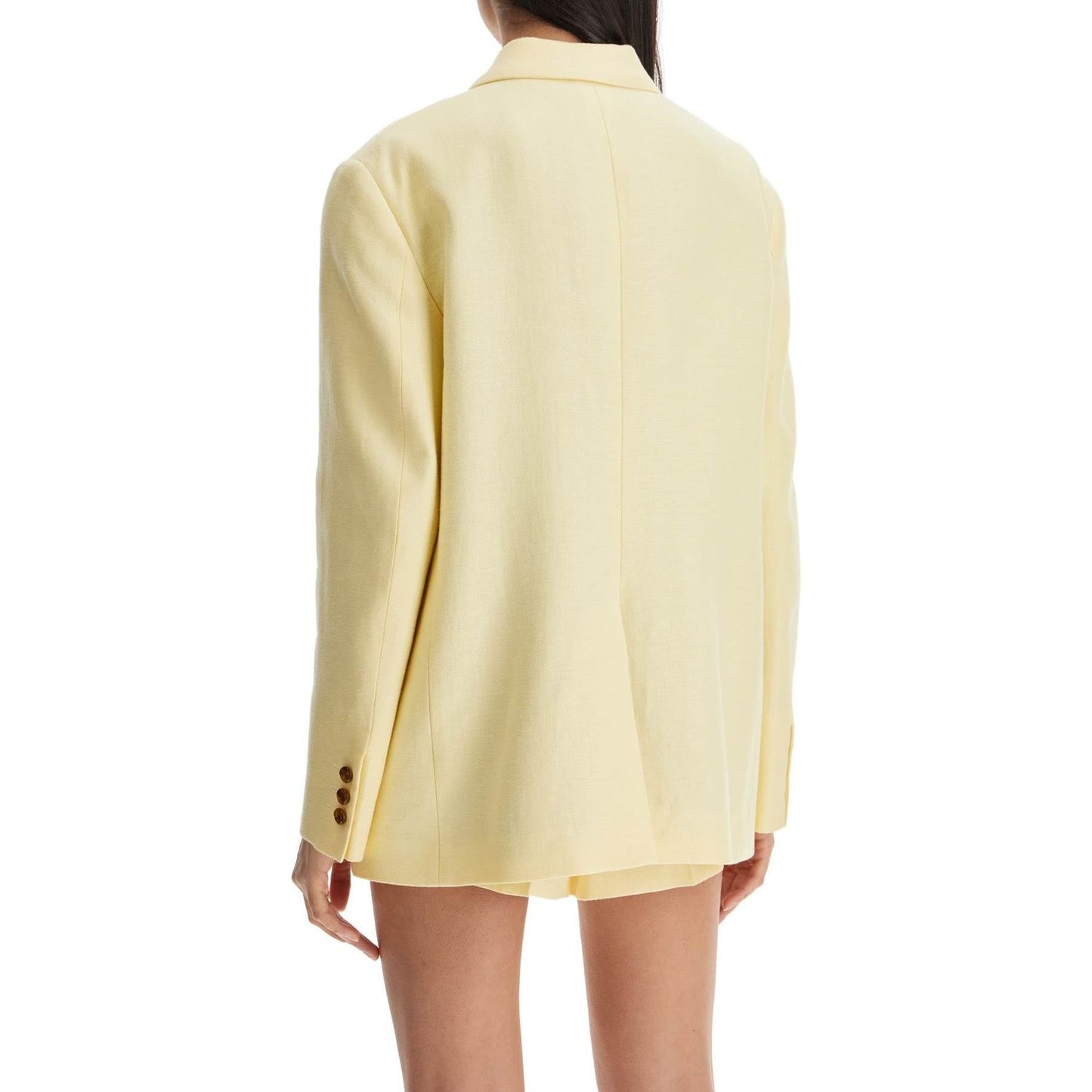 Blaze Milano light yellow linen oversized blazer