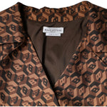 Ballantyne Brown Printed Long Sleeves V-neck Wrap Midi Dress Ballantyne Dark Slate Gray