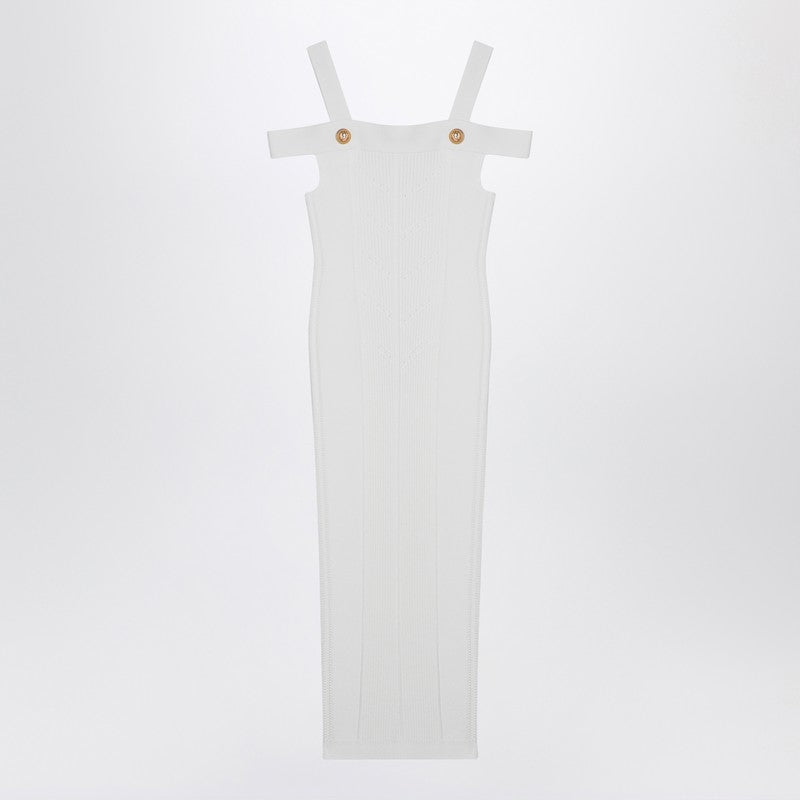 Balmain Balmain White knit dress with double straps Fall - Winter 2024,LDin,Women,Women > Clothing,Women > Clothing > Dresses,Yes Eu DF1RJ155KF24/P_BALMA-0FA_108