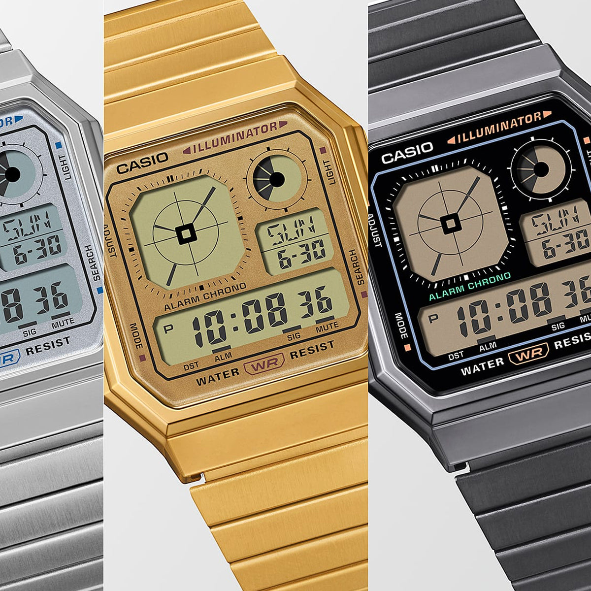 CASIO VINTAGE Mod. RETRO FUTURE EDGY COLLECTION - FULL BLACK WATCHES