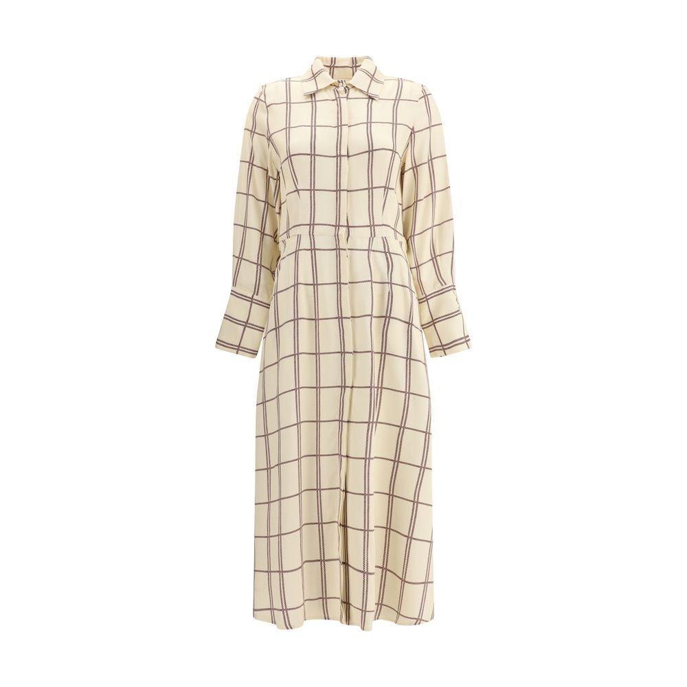 Crida Milano Checked midi Dress CR-BORDEAUXMDCHECKOFFWH-0/XS