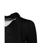 Dolce & Gabbana Black Cashmere Ascot Collar Long Sleeve Top TSH878644-36