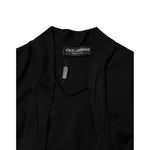 Dolce & Gabbana Black Cashmere Ascot Collar Long Sleeve Top TSH878644-36