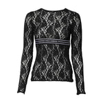 Dolce & Gabbana Black Floral Lace Long Sleeves Pullover Top TSH878602-40