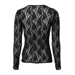 Dolce & Gabbana Black Floral Lace Long Sleeves Pullover Top TSH878602-40