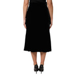 Dolce & Gabbana Black High Waist Fit Flared Midi Skirt SKI2148-46