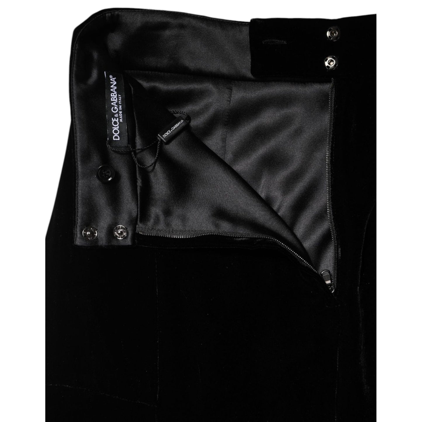Dolce & Gabbana Black High Waist Fit Flared Midi Skirt SKI2148-46