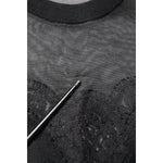 Dolce & Gabbana Black Lace Sheer Crew Neck Sleeveless Top TSH878592-38