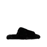 Dolce & Gabbana Black Polyester Velvet Slides Slipper Shoes MV7563-39