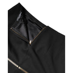 Dolce & Gabbana Black Virgin Wool High Waisted Mini Skirt SKI2111-36