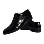 Dolce & Gabbana Black Calfskin Leather Derby Men Dress Shoes MV5704-42