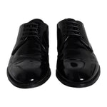 Dolce & Gabbana Black Calfskin Leather Derby Men Dress Shoes MV5704-42