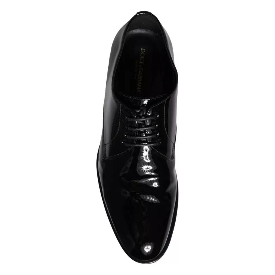 Dolce & Gabbana Black Calfskin Leather Derby Men Dress Shoes MV5704-42