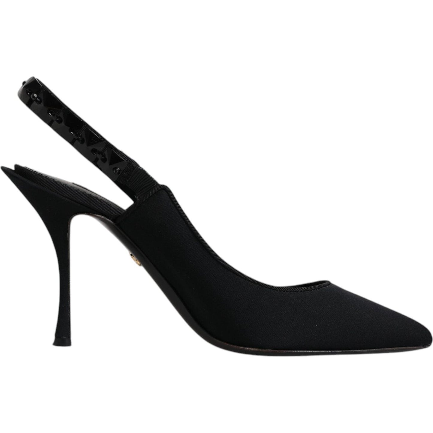 Dolce & Gabbana Dolce & Gabbana Black Embellished Charmeuse Slingback Shoes LA12195-39 1728,67345645728,Black,Dolce & Gabbana,EU39/US8.5,Material: Viscose,Preowned / Defect,Sandals - Women - Shoes,Shoes,Women,Women - Shoes