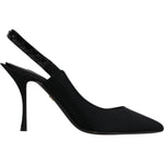 Dolce & Gabbana Dolce & Gabbana Black Embellished Charmeuse Slingback Shoes LA12195-39 1728,67345645728,Black,Dolce & Gabbana,EU39/US8.5,Material: Viscose,Preowned / Defect,Sandals - Women - Shoes,Shoes,Women,Women - Shoes